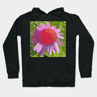 Echinacea, purple flower, green leaves, photography digitally modified Hoodie